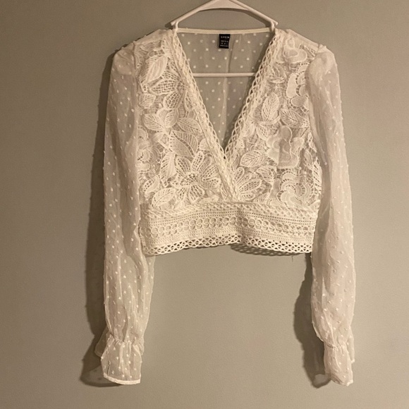 White lace crop top - Picture 3 of 8